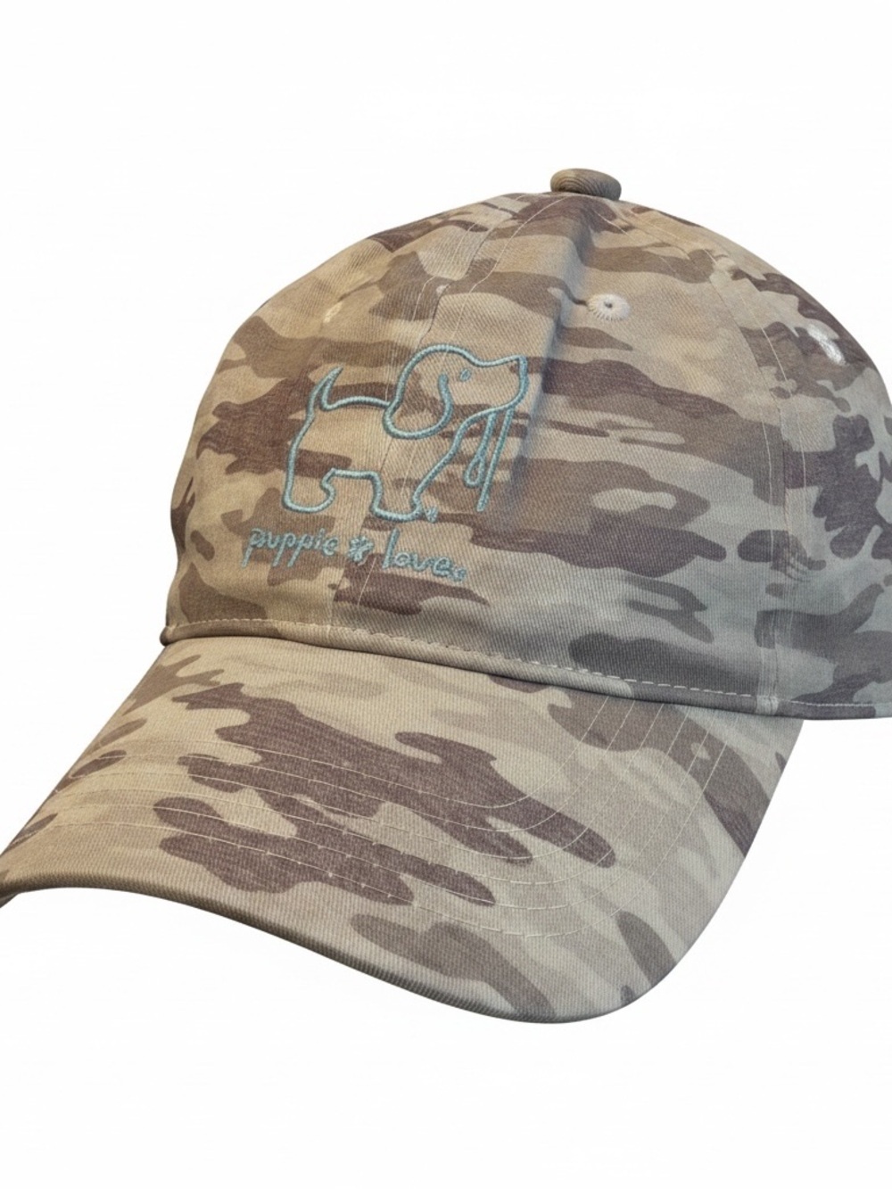 Puppie Love Camo Baseball Cap - Tan/Cream New With Tags